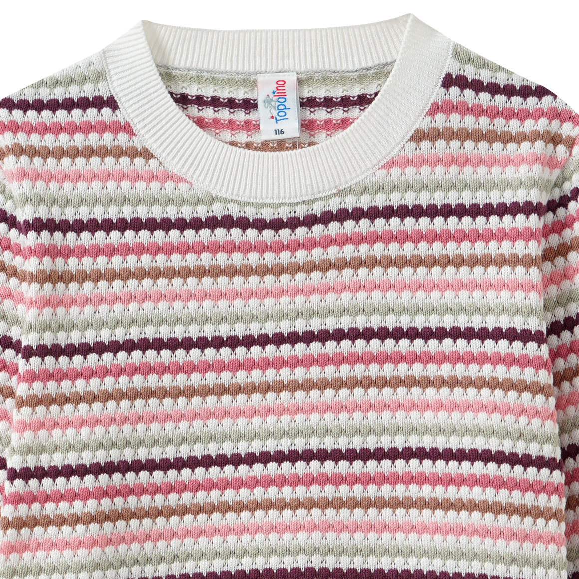 Gebreide meisjestrui met strepen
