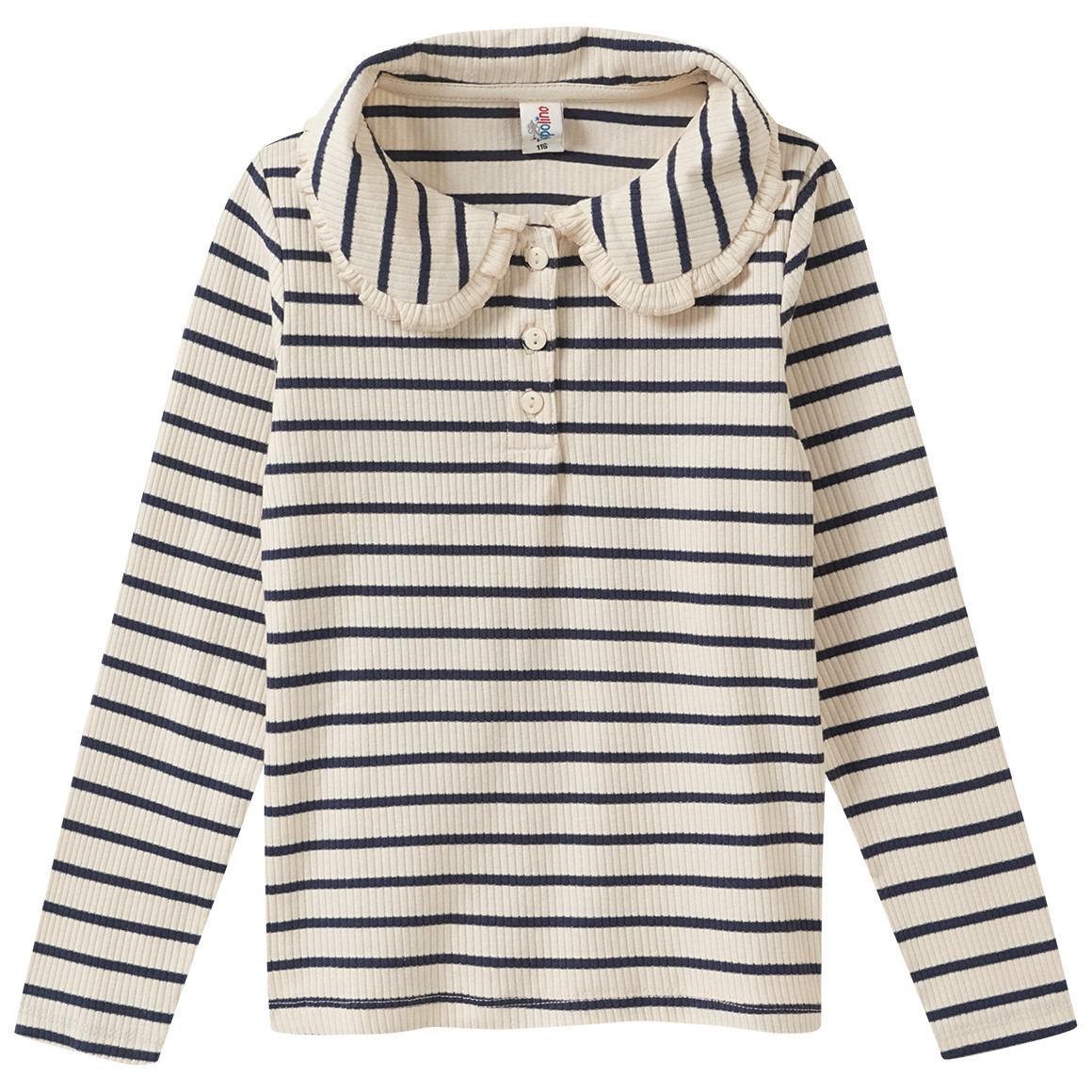 Gestreept meisjeshemd met lange mouwen