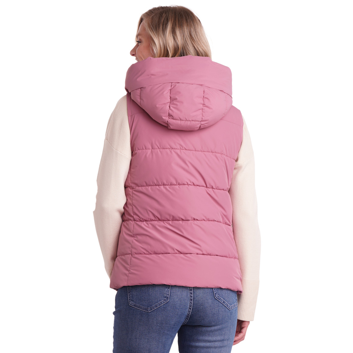 Dames gewatteerd vest met capuchon
