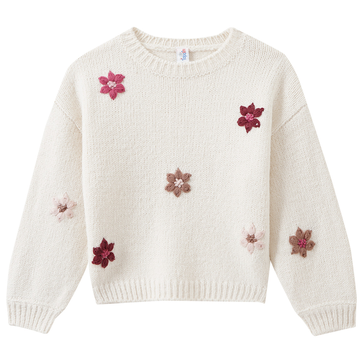 Gebreide trui met borduursel voor meisjes