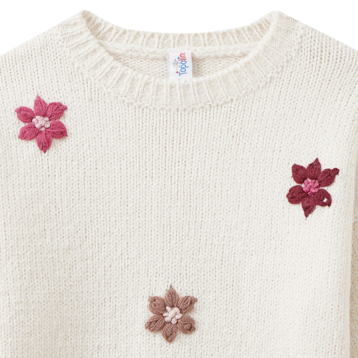 Gebreide trui met borduursel voor meisjes