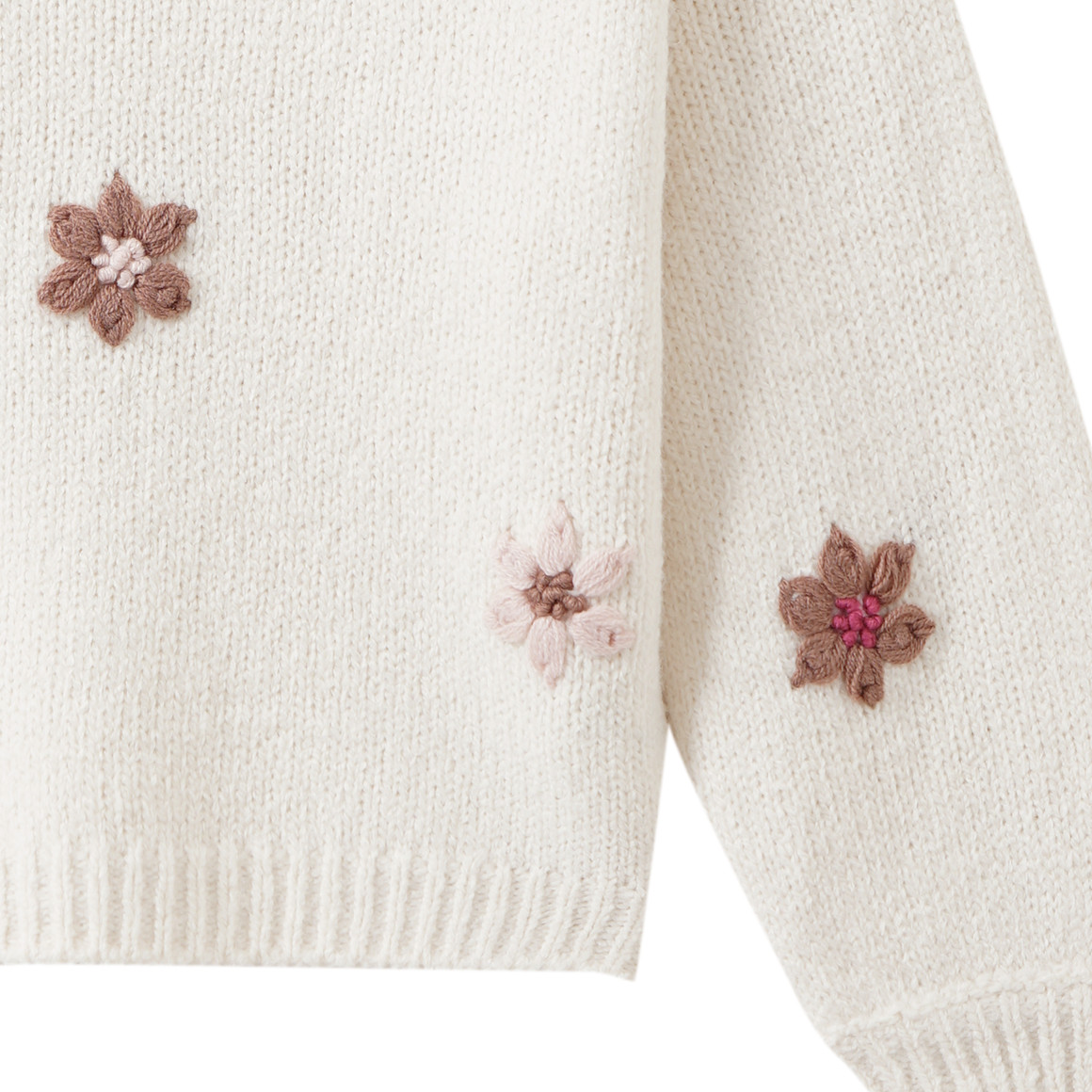 Gebreide trui met borduursel voor meisjes