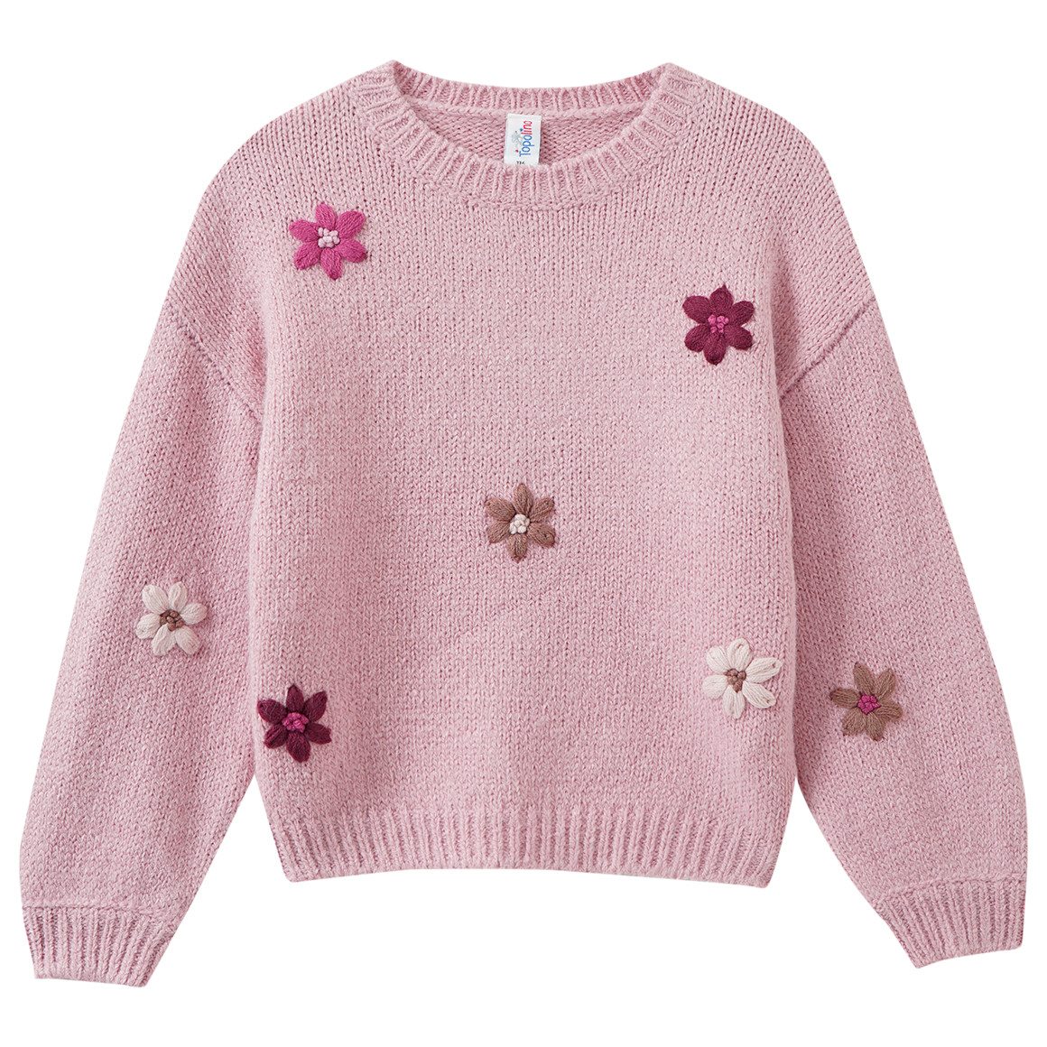 Gebreide trui met borduursel voor meisjes