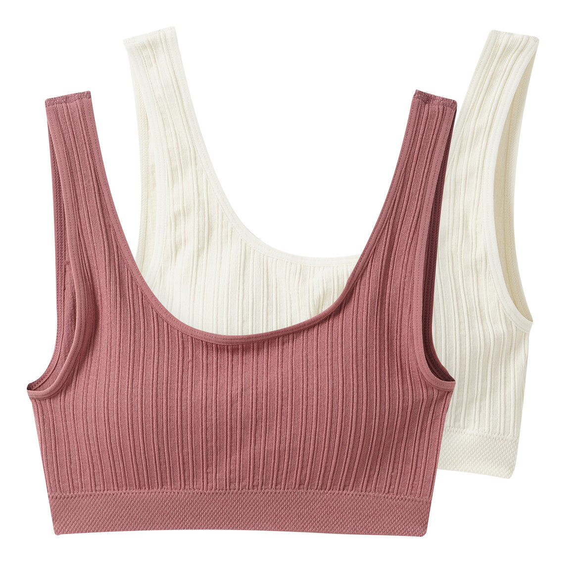 2 Mädchen Seamless-Bustiers in Unifarben