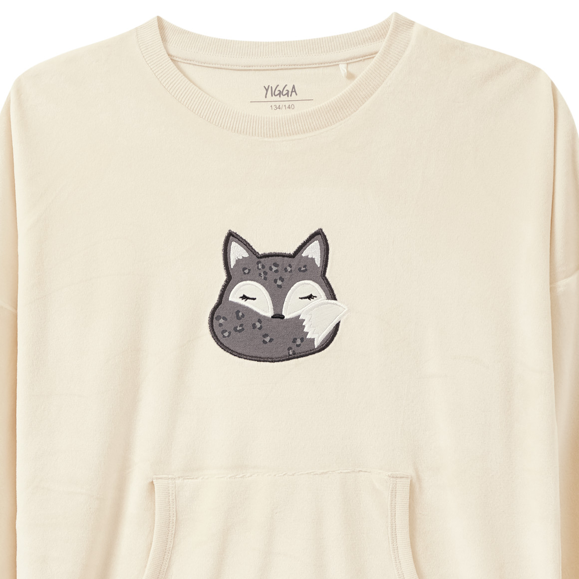Mädchen Nachthemd mit Fuchs-Stickerei