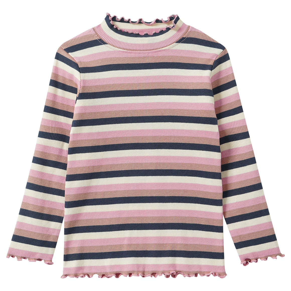 Mädchen Langarmshirt im Streifen-Look