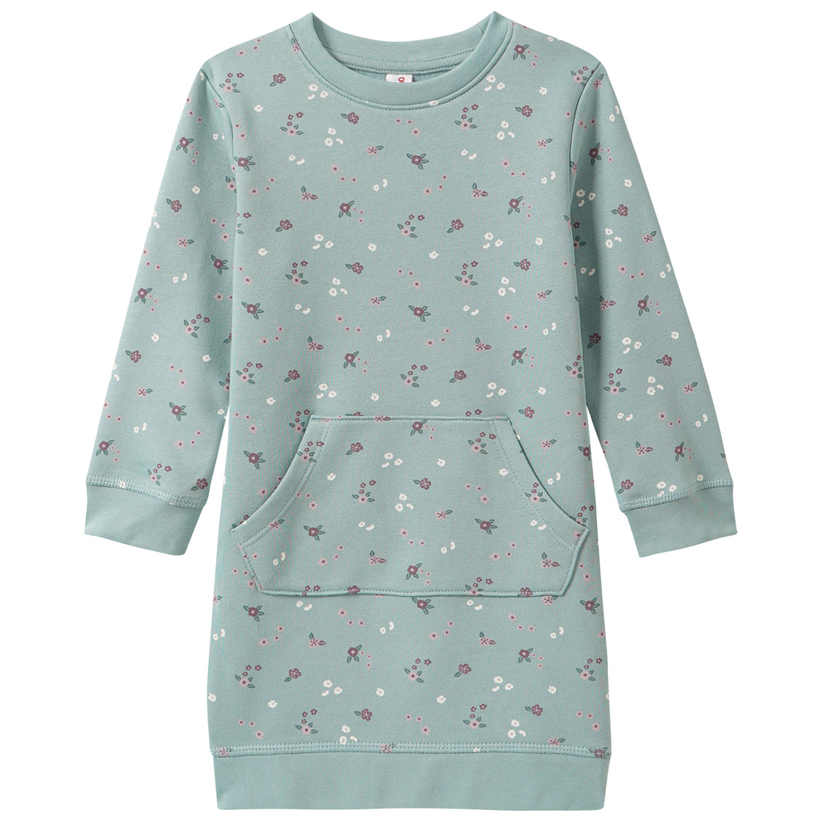 Mädchen Sweatkleid mit Blümchen