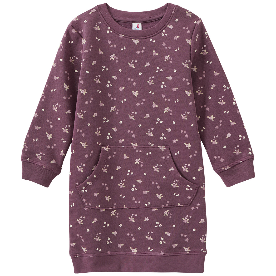 Mädchen Sweatkleid mit Blümchen