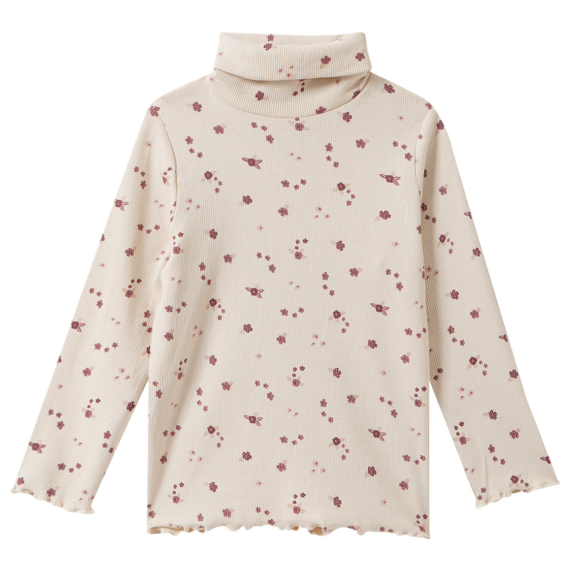 Mädchen Langarmshirt mit Rippstruktur