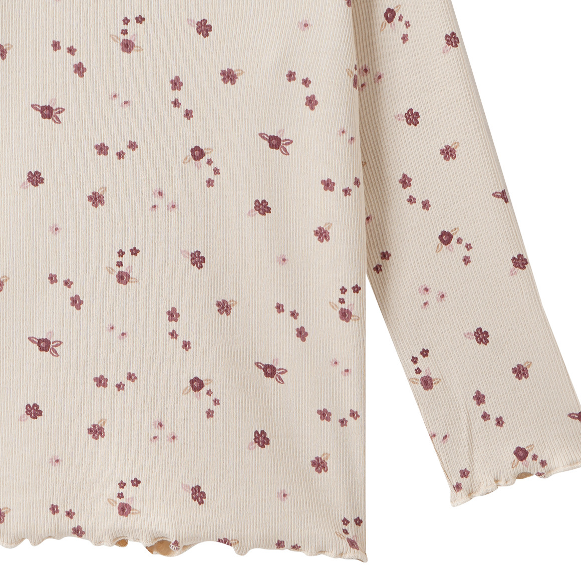 Mädchen Langarmshirt mit Rippstruktur