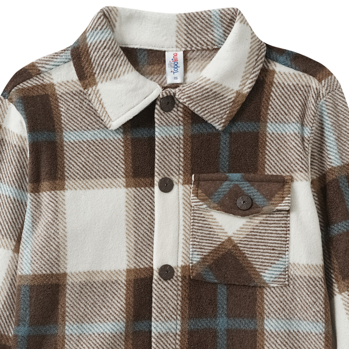 Jungen Fleece-Hemd mit Kentkragen
