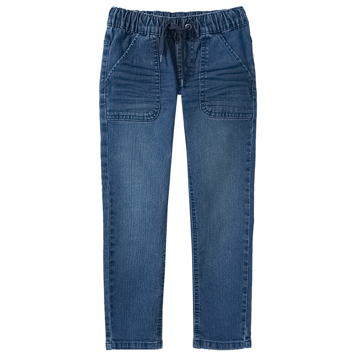 Jungen Pull-on-Jeans mit Used-Waschung