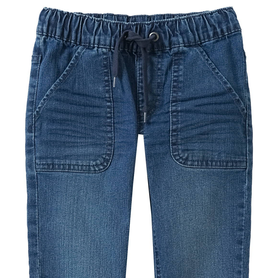 Jungen Pull-on-Jeans mit Used-Waschung