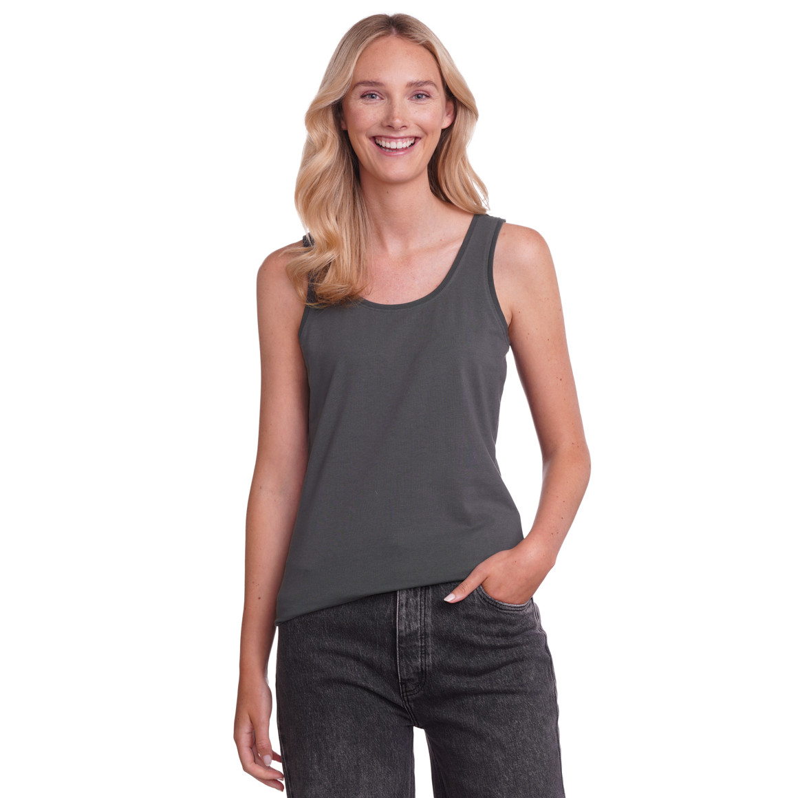 Damen Top in Unifarben