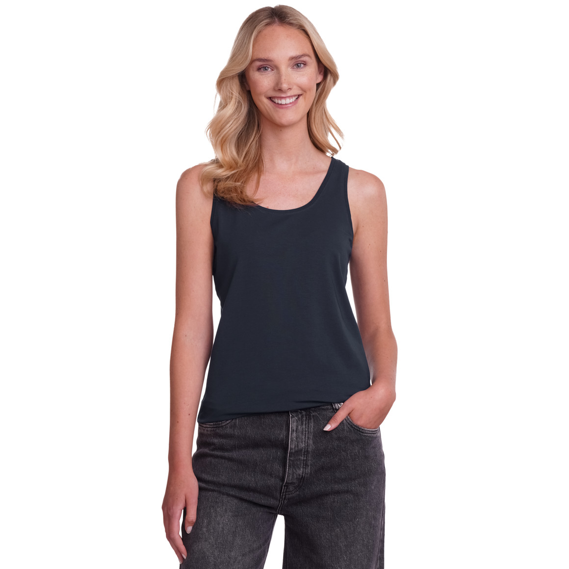 Damen Top in Unifarben