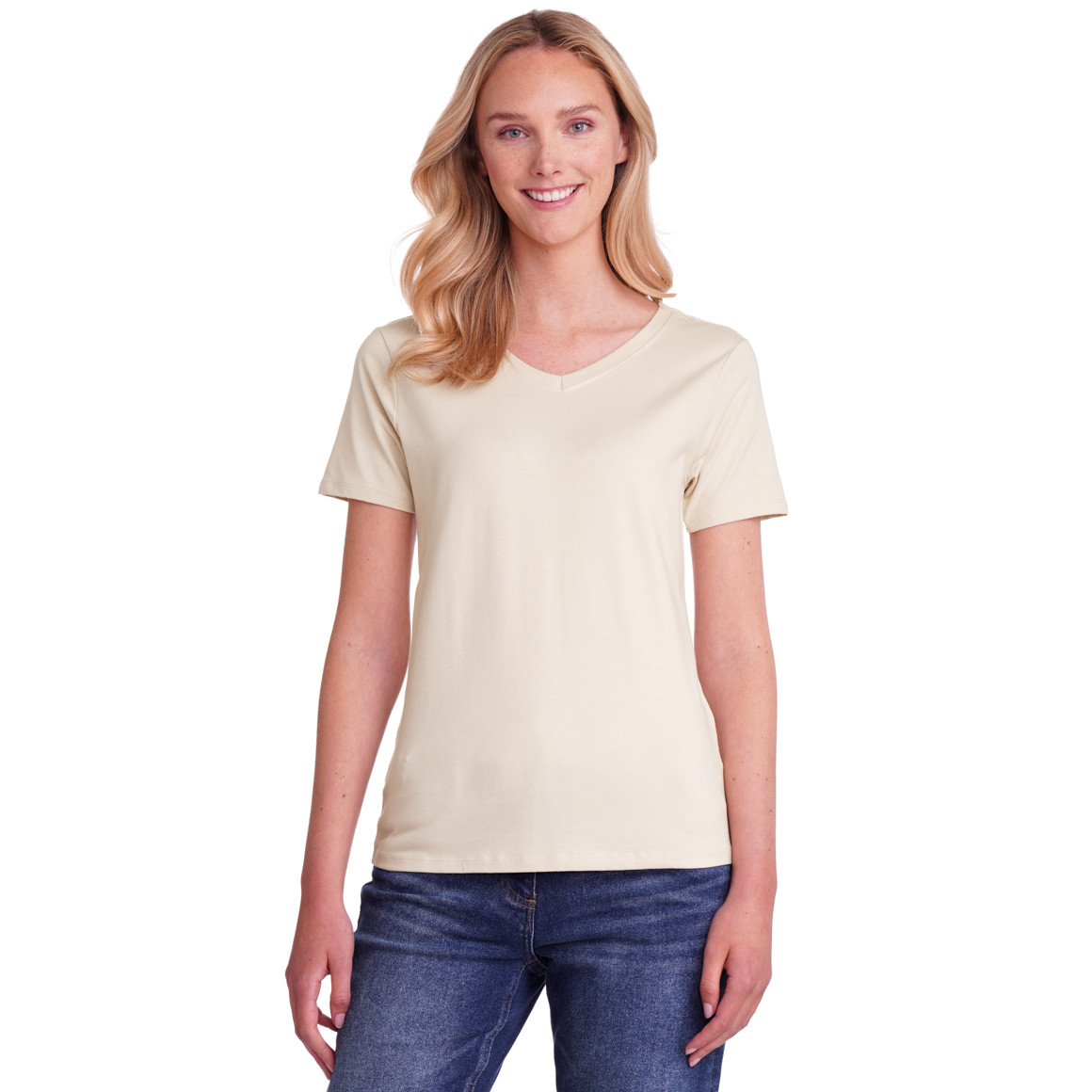 Damen T-Shirt mit V-Ausschnitt