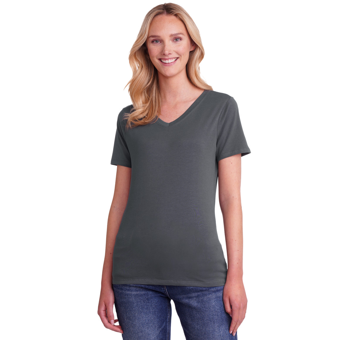 Damen T-Shirt mit V-Ausschnitt