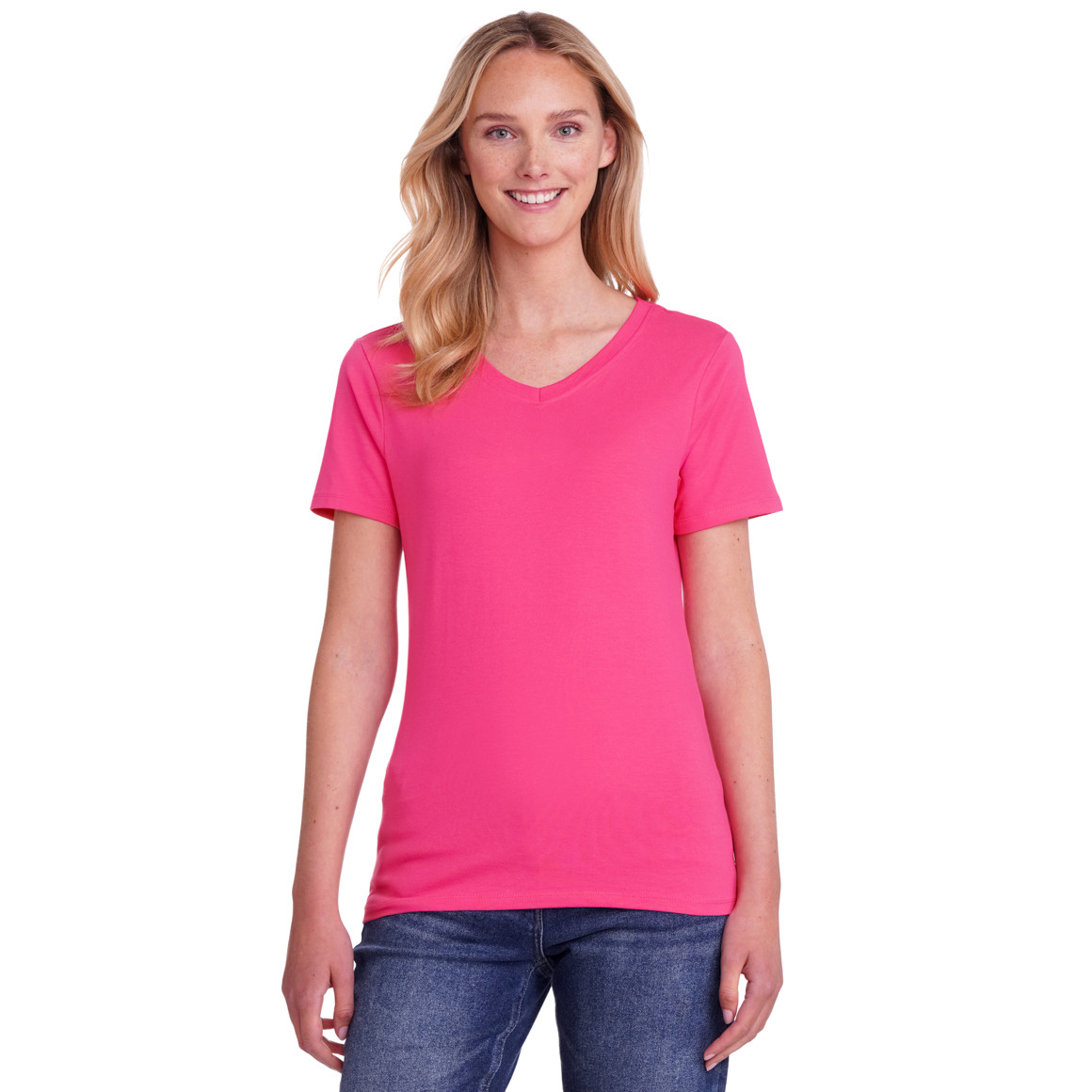 Damen T-Shirt mit V-Ausschnitt