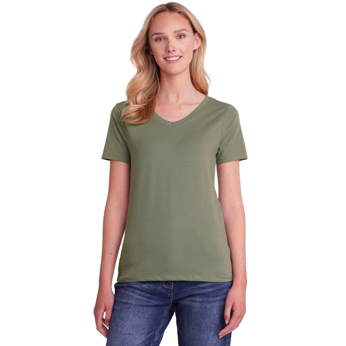 Damen T-Shirt mit V-Ausschnitt