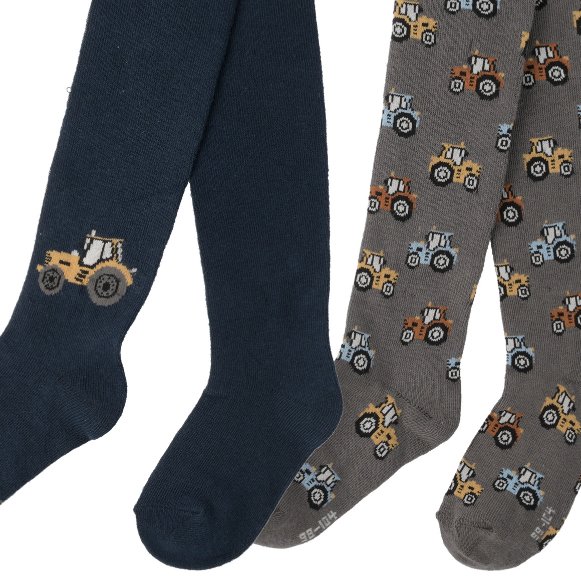 2 Jungen Strumpfhosen mit Traktor-Motiv