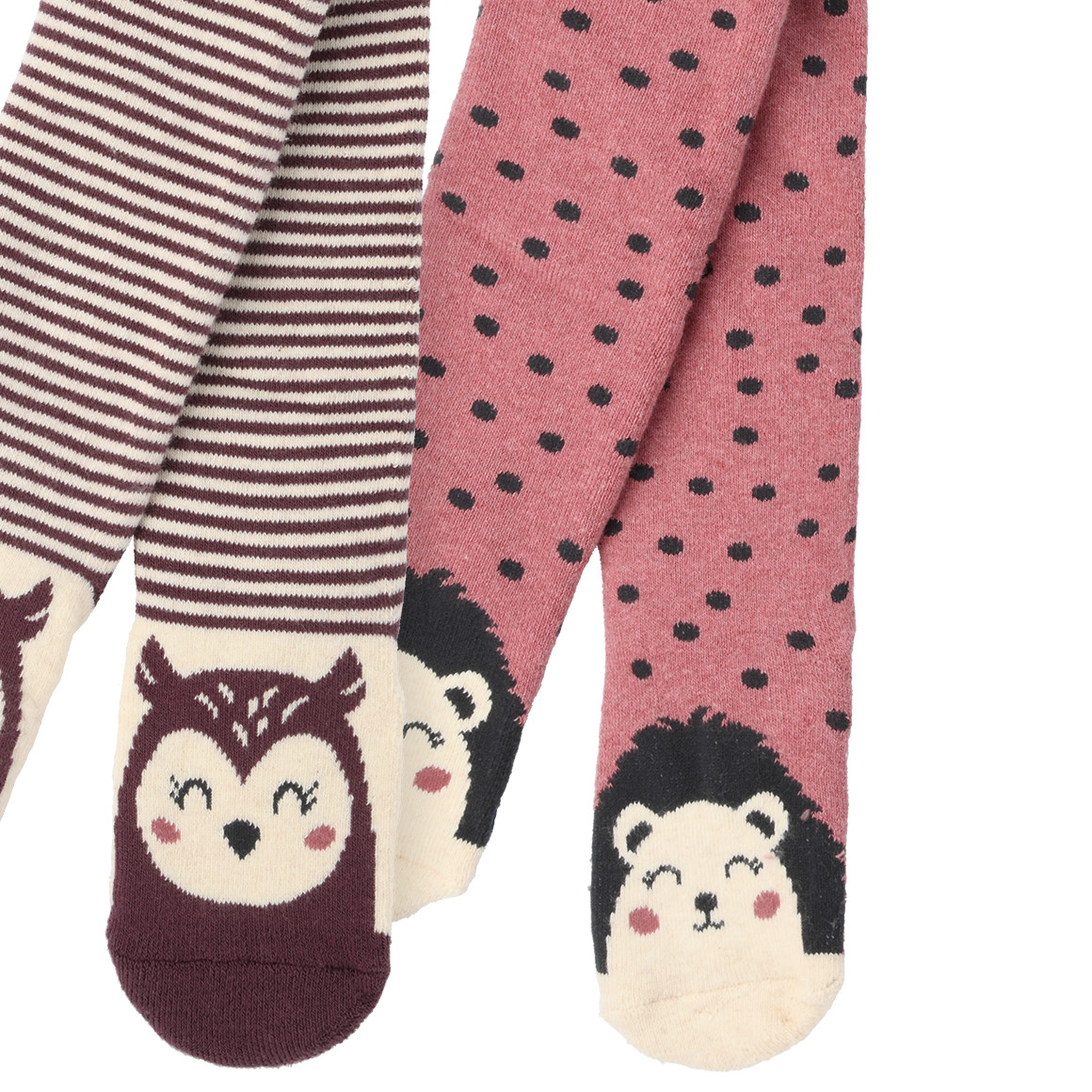 2 Baby Frottee-Strumpfhosen mit Muster
