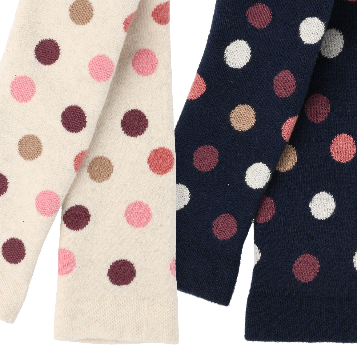 2 badstof leggings met stippen voor meisjes