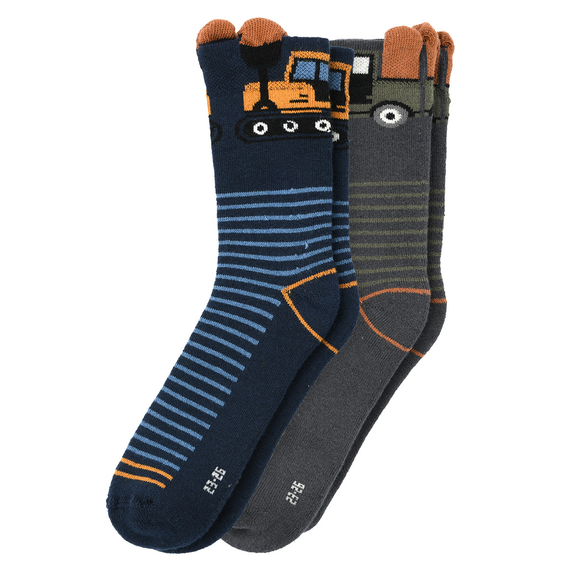 2 Paar Jungen Frottee-Socken mit Fahrzeugen