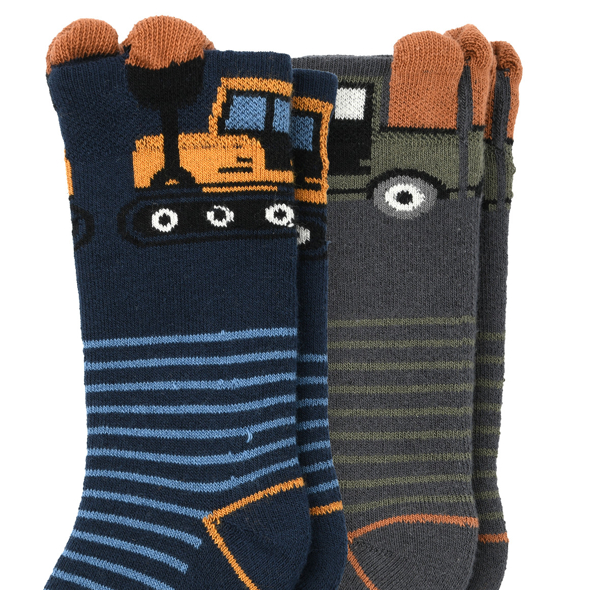 2 Paar Jungen Frottee-Socken mit Fahrzeugen