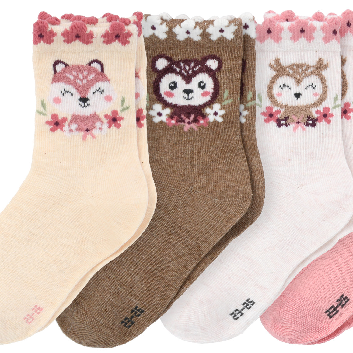 5 paar Sokken met bloemmotief voor meisjes