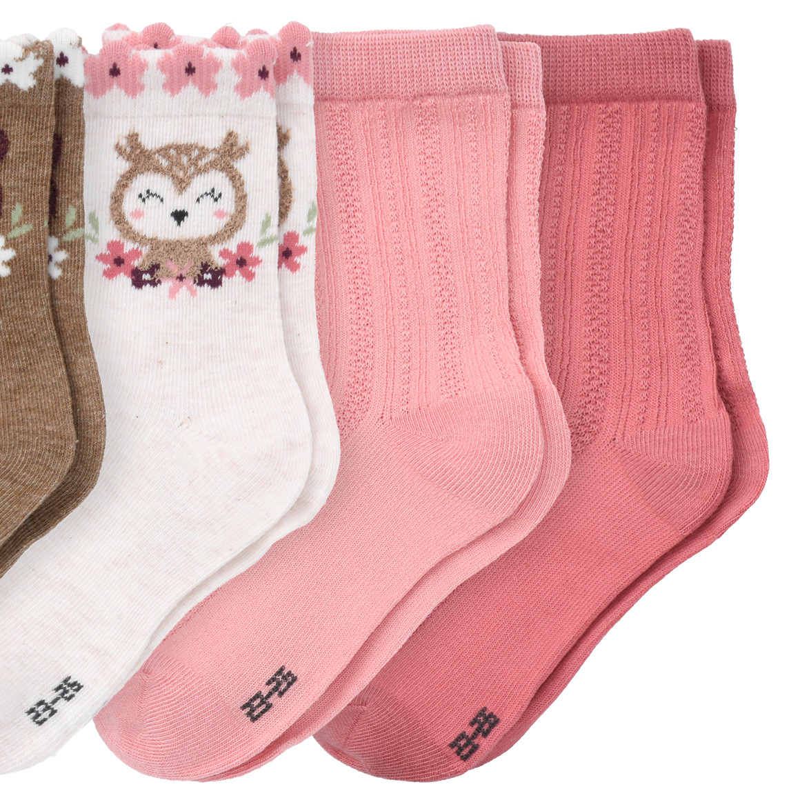 5 paar Sokken met bloemmotief voor meisjes