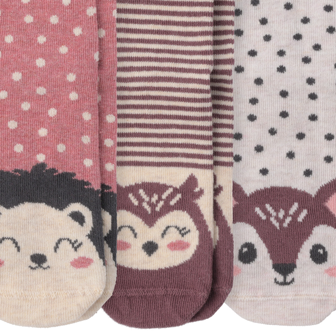 3 Paar Mädchen Socken mit Tier-Motiven