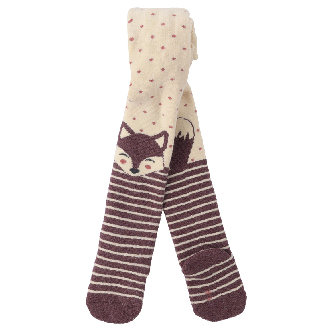2 Baby Frottee-Strumpfhosen mit Fuchs-Muster 