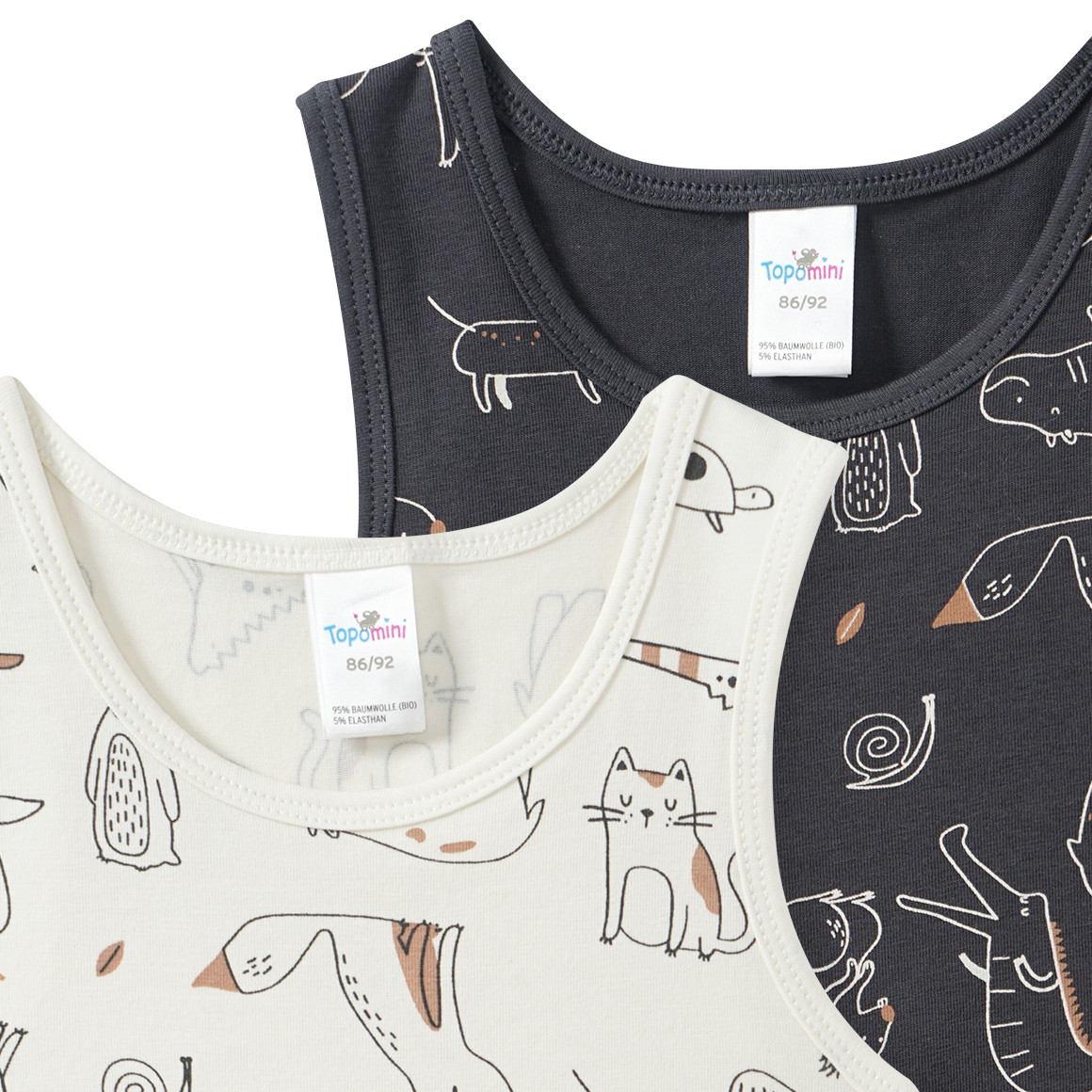 2 babyvestjes van biologisch katoen