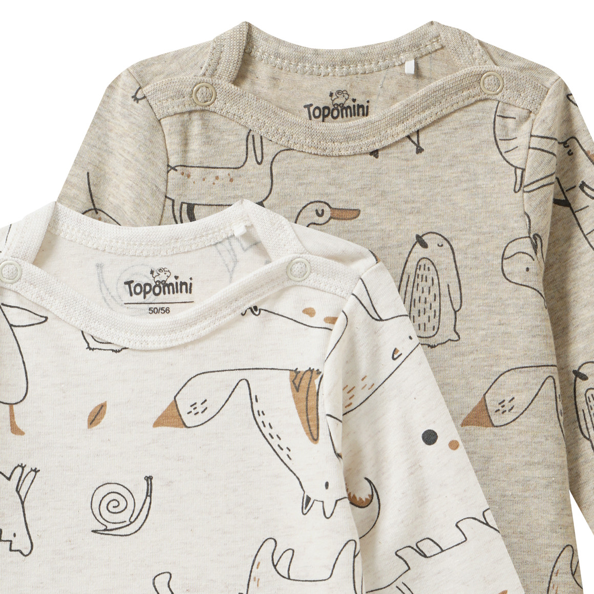 2 babyrompertjes van biologisch katoen