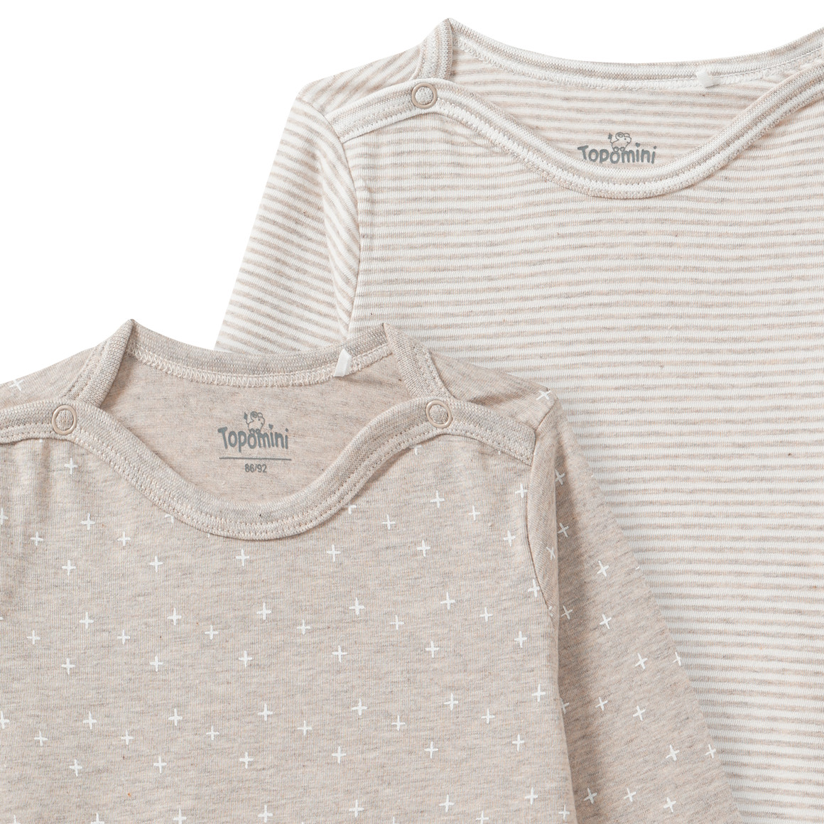 2 baby rompers met biologisch katoen