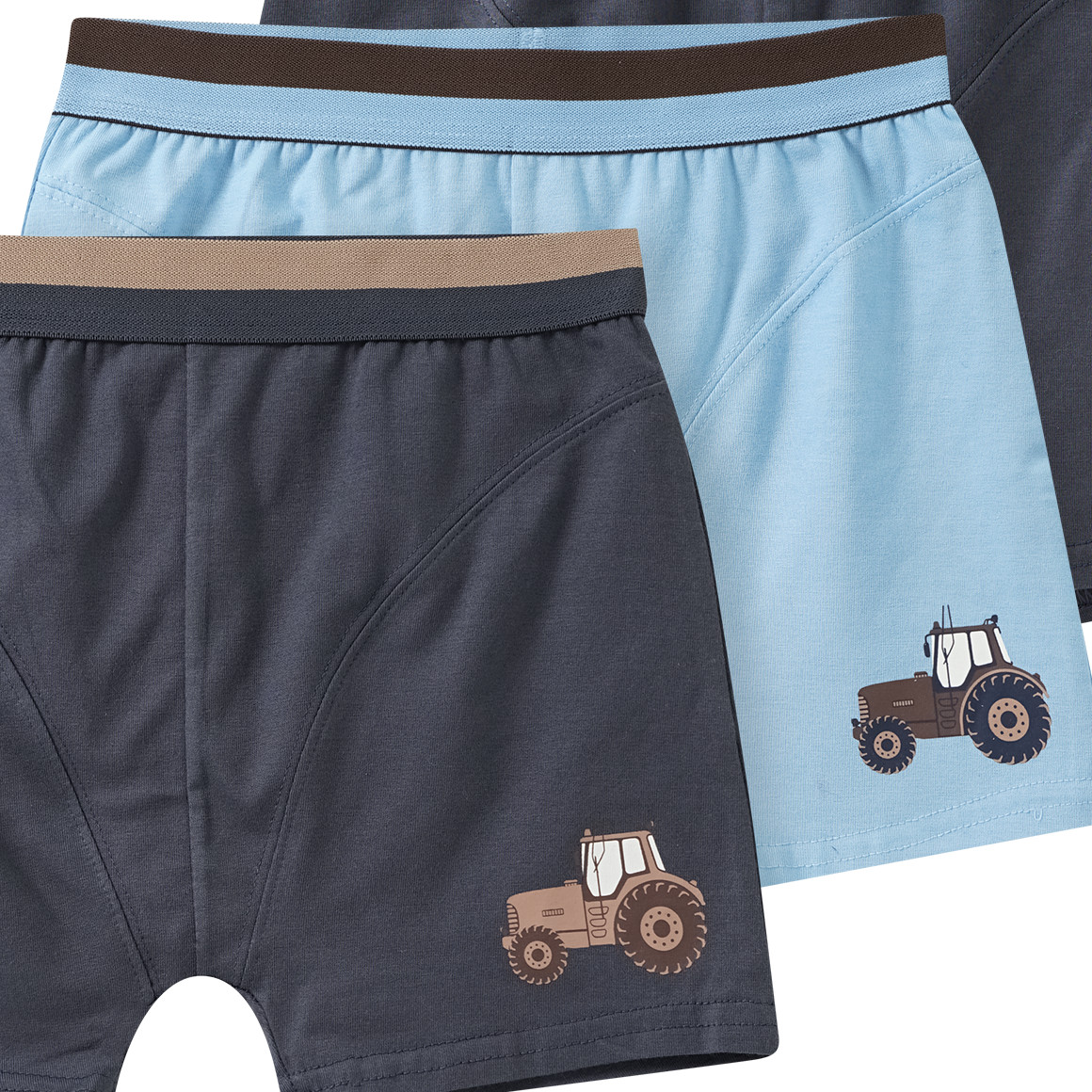 3 Jongens boxers met tractorprint