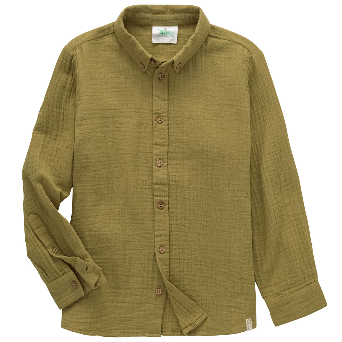 Mousseline jongenshemd van biologisch katoen