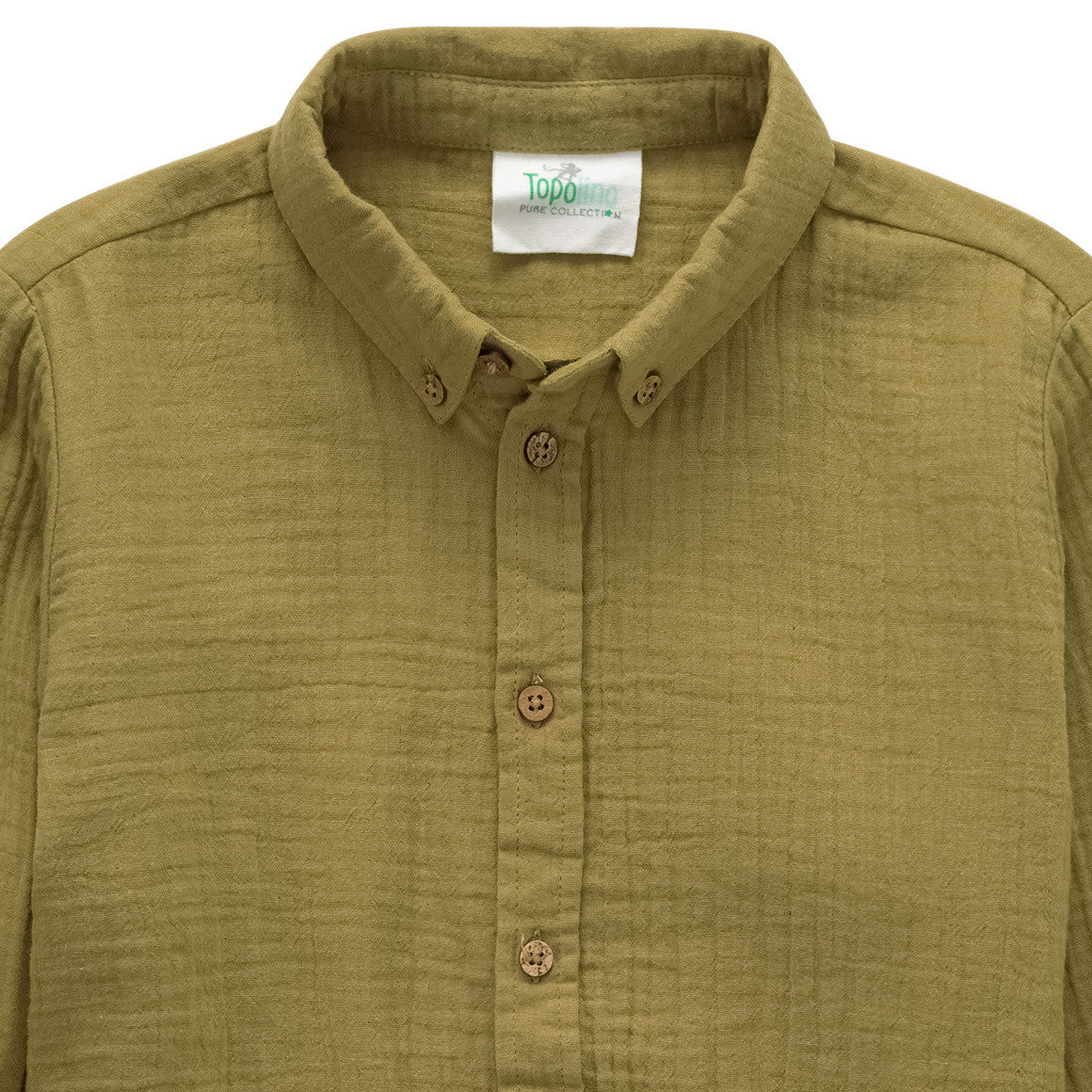 Mousseline jongenshemd van biologisch katoen