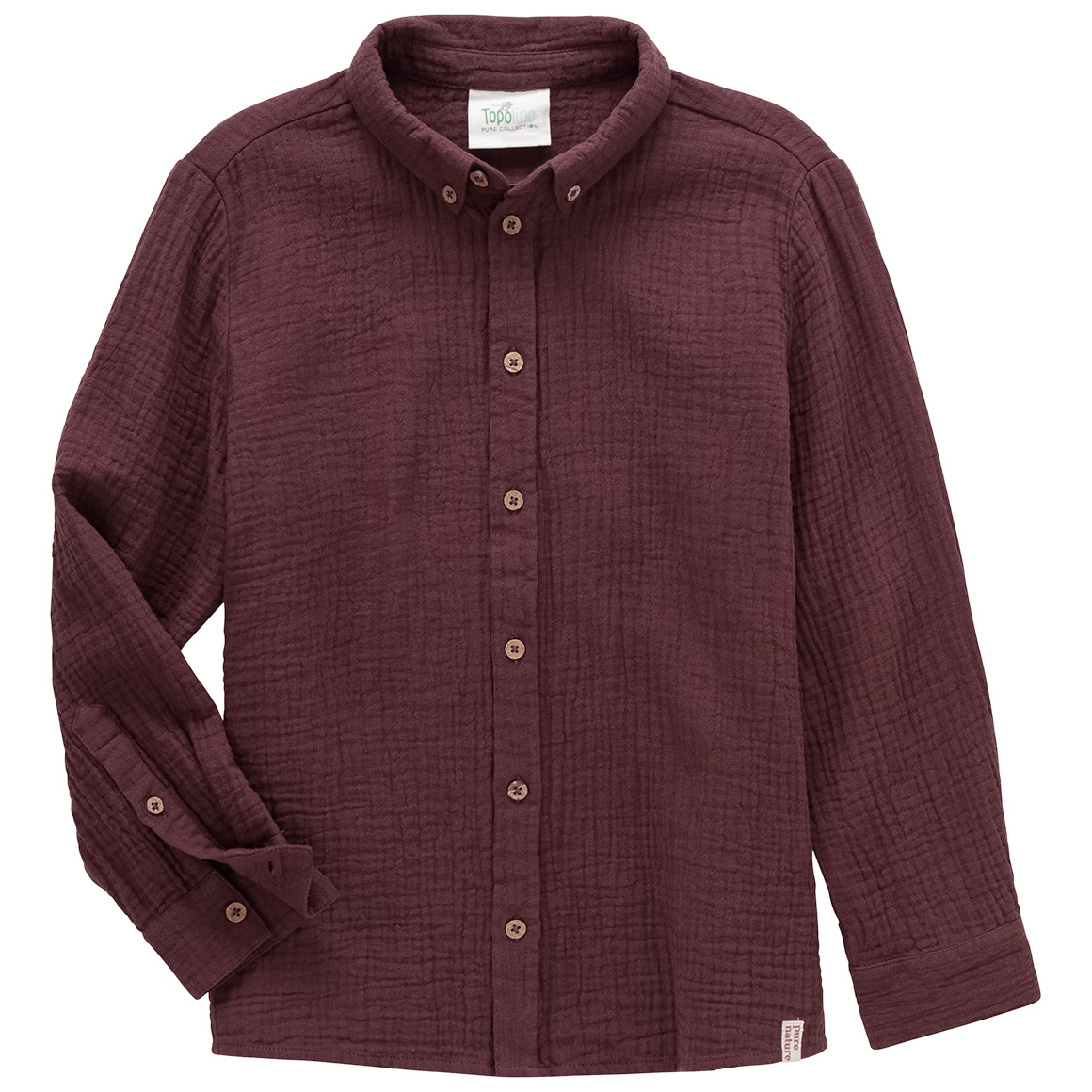 Mousseline jongenshemd van biologisch katoen