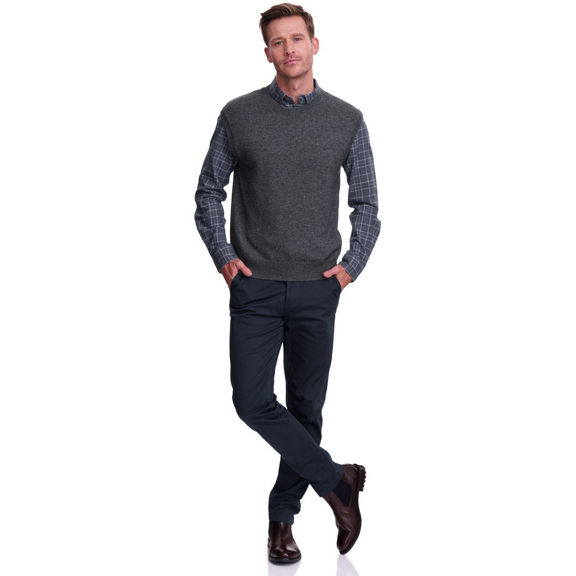 Herren Strickpullunder mit Woll-Anteil