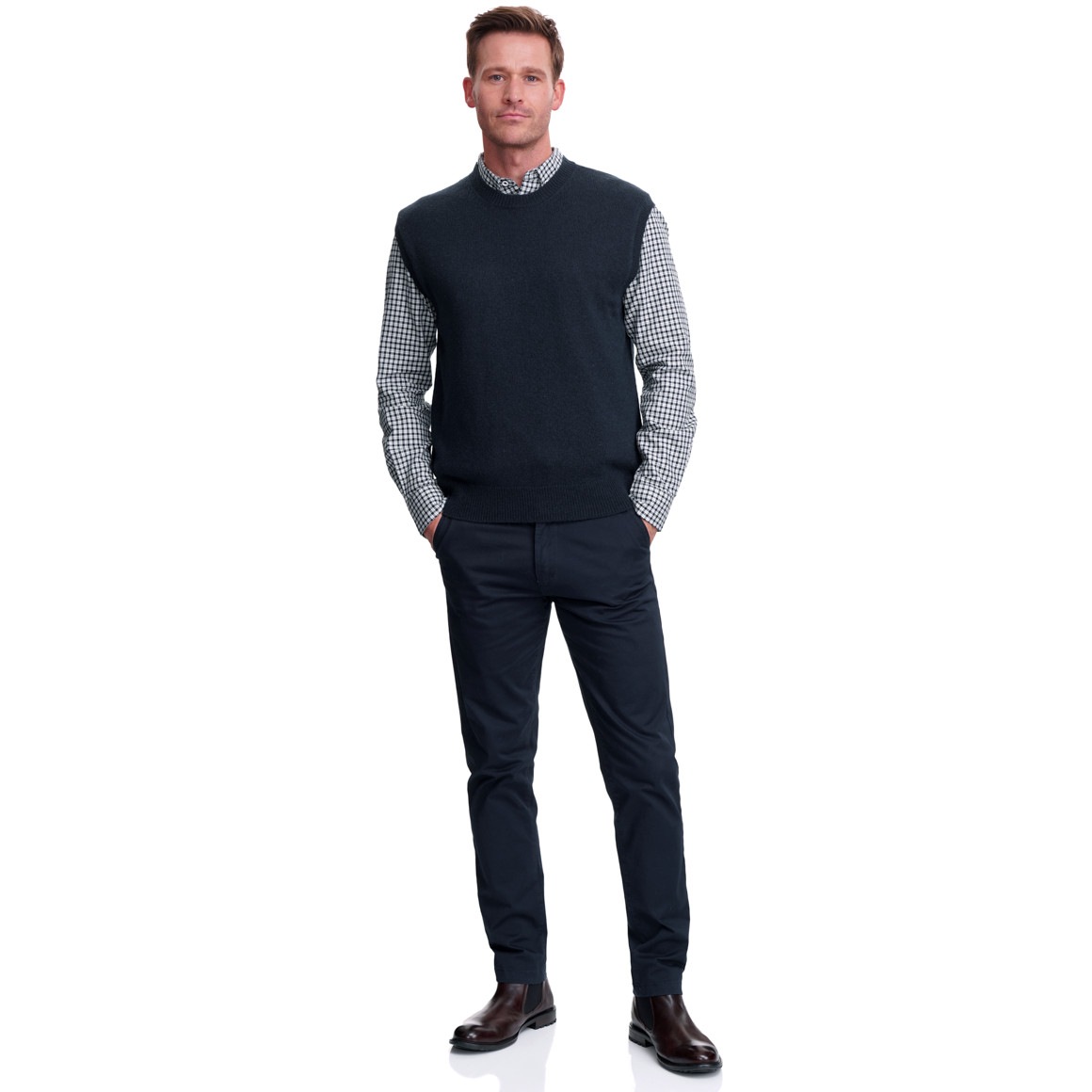Herren Strickpullunder mit Woll-Anteil
