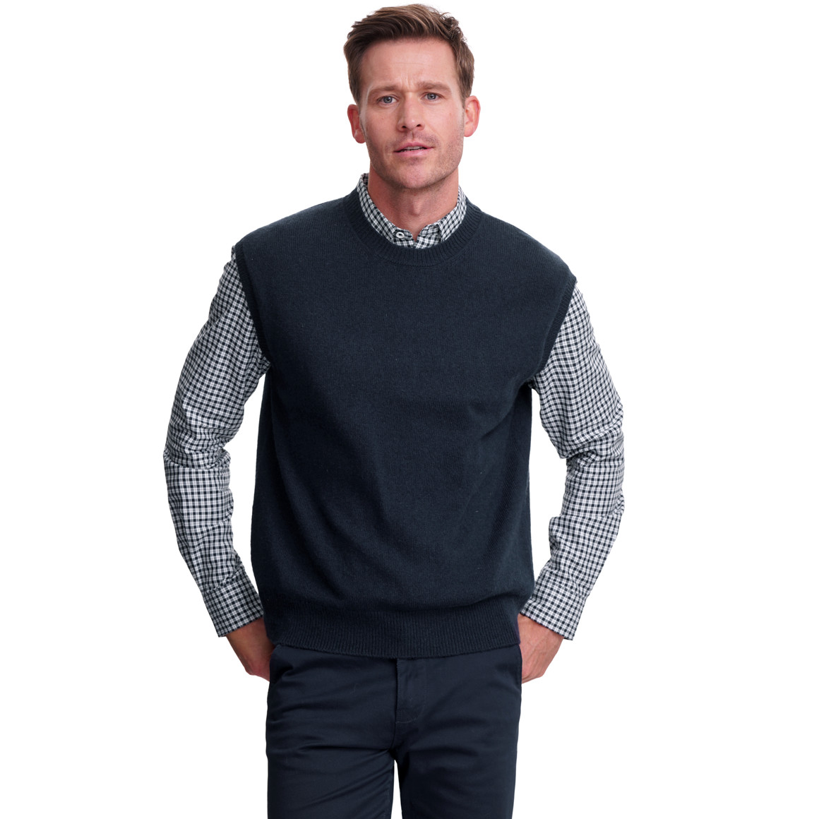 Herren Strickpullunder mit Woll-Anteil