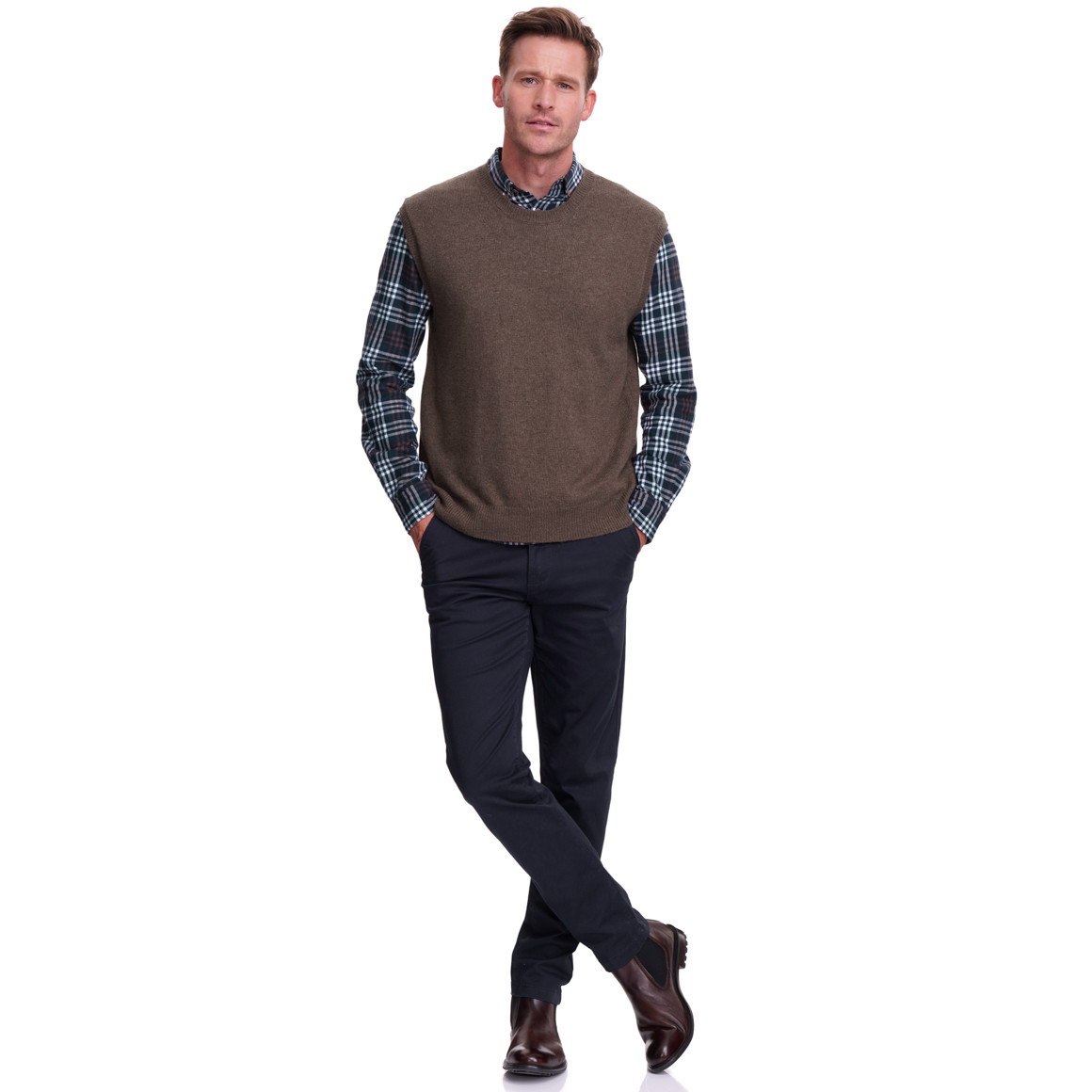 Herren Strickpullunder mit Woll-Anteil