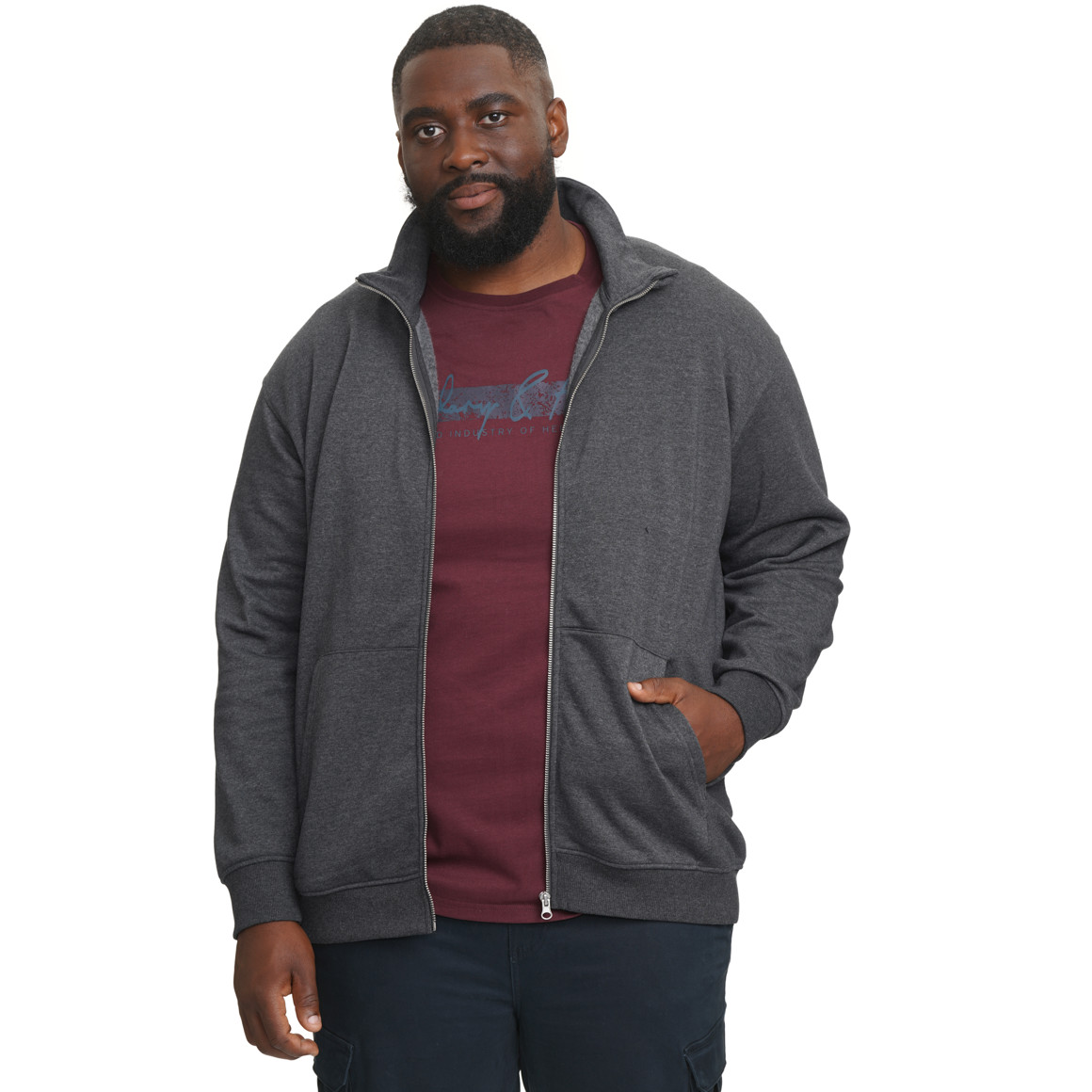 Herren Sweatjacke mit Stehkragen