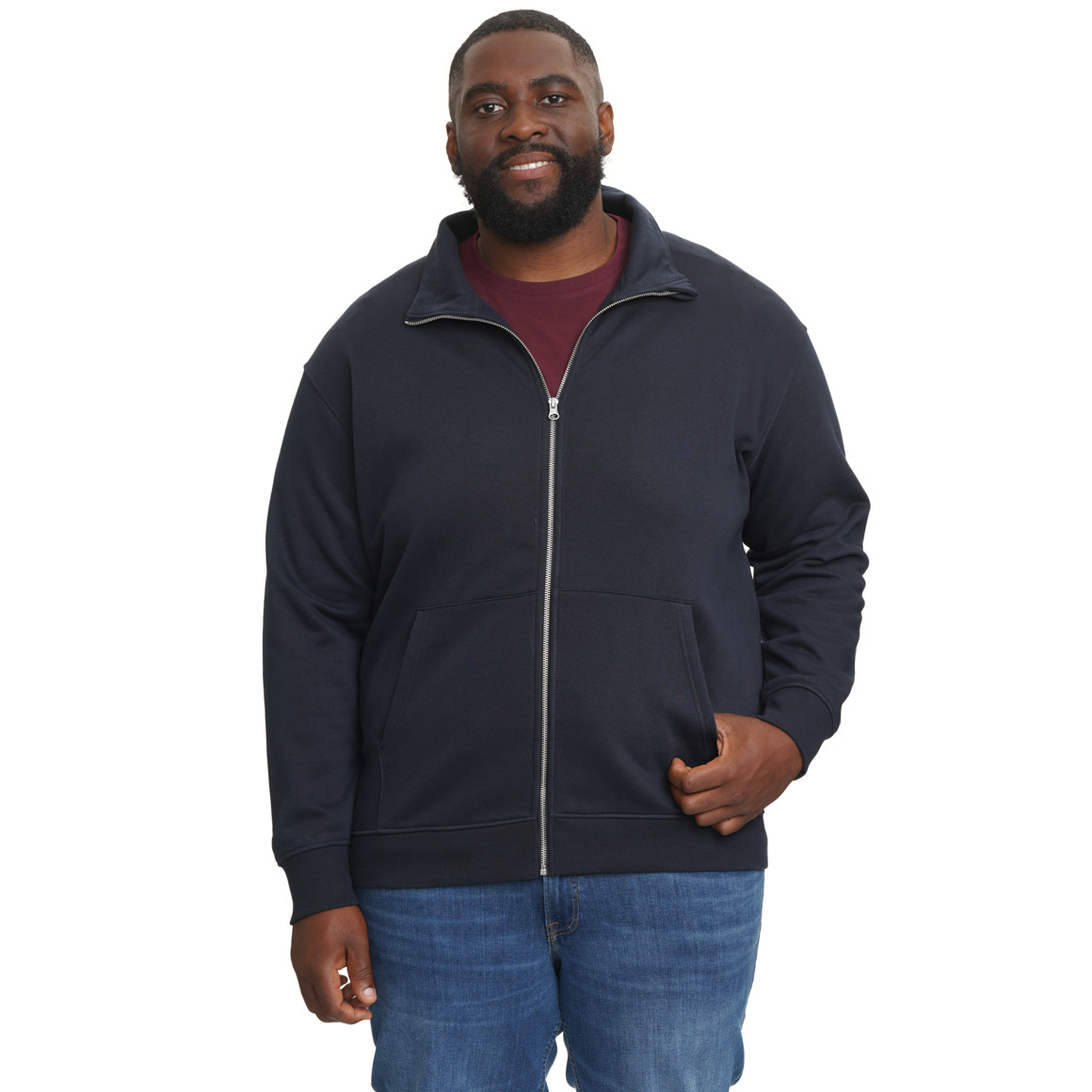 Herren Sweatjacke mit Stehkragen