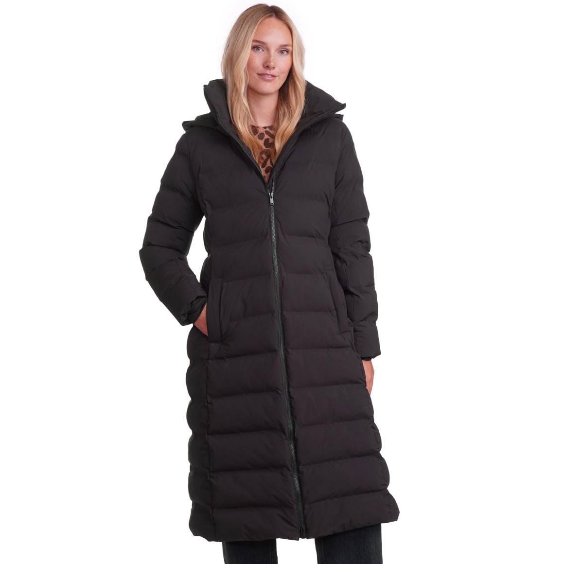 Gewatteerde damesjas met capuchon