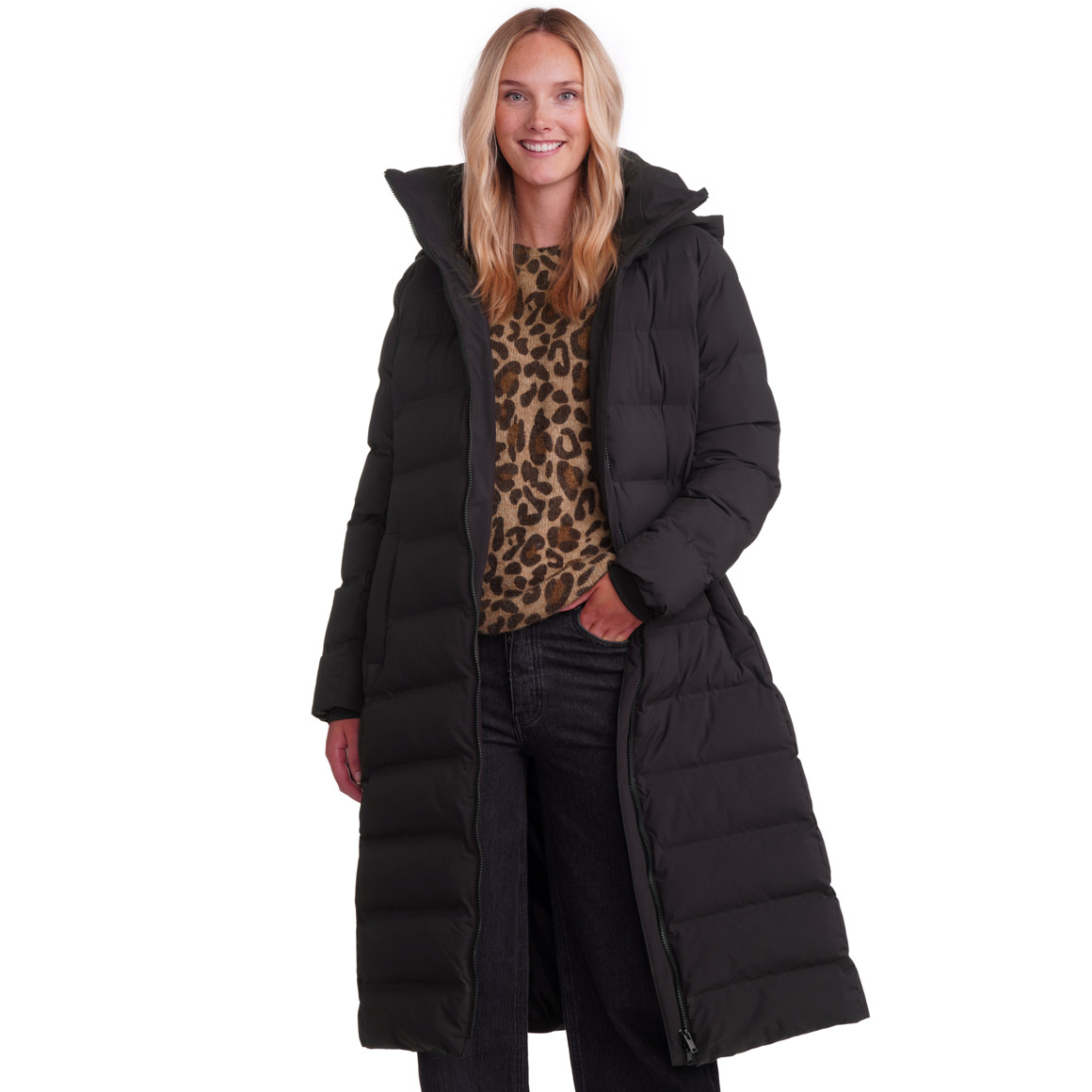 Gewatteerde damesjas met capuchon