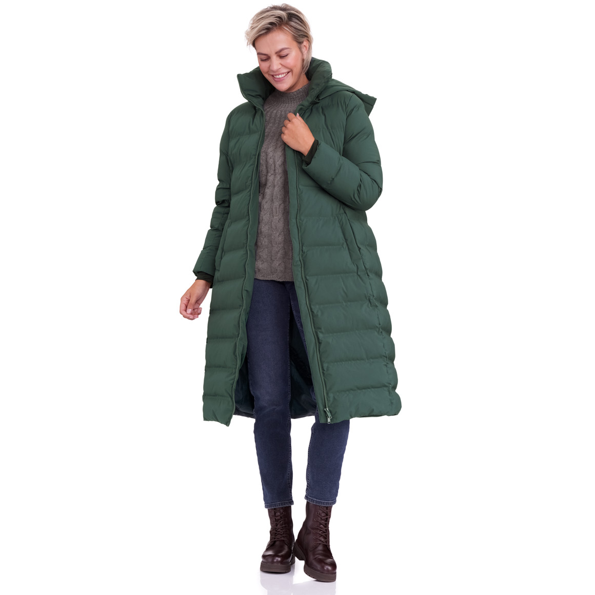 Gewatteerde damesjas met capuchon