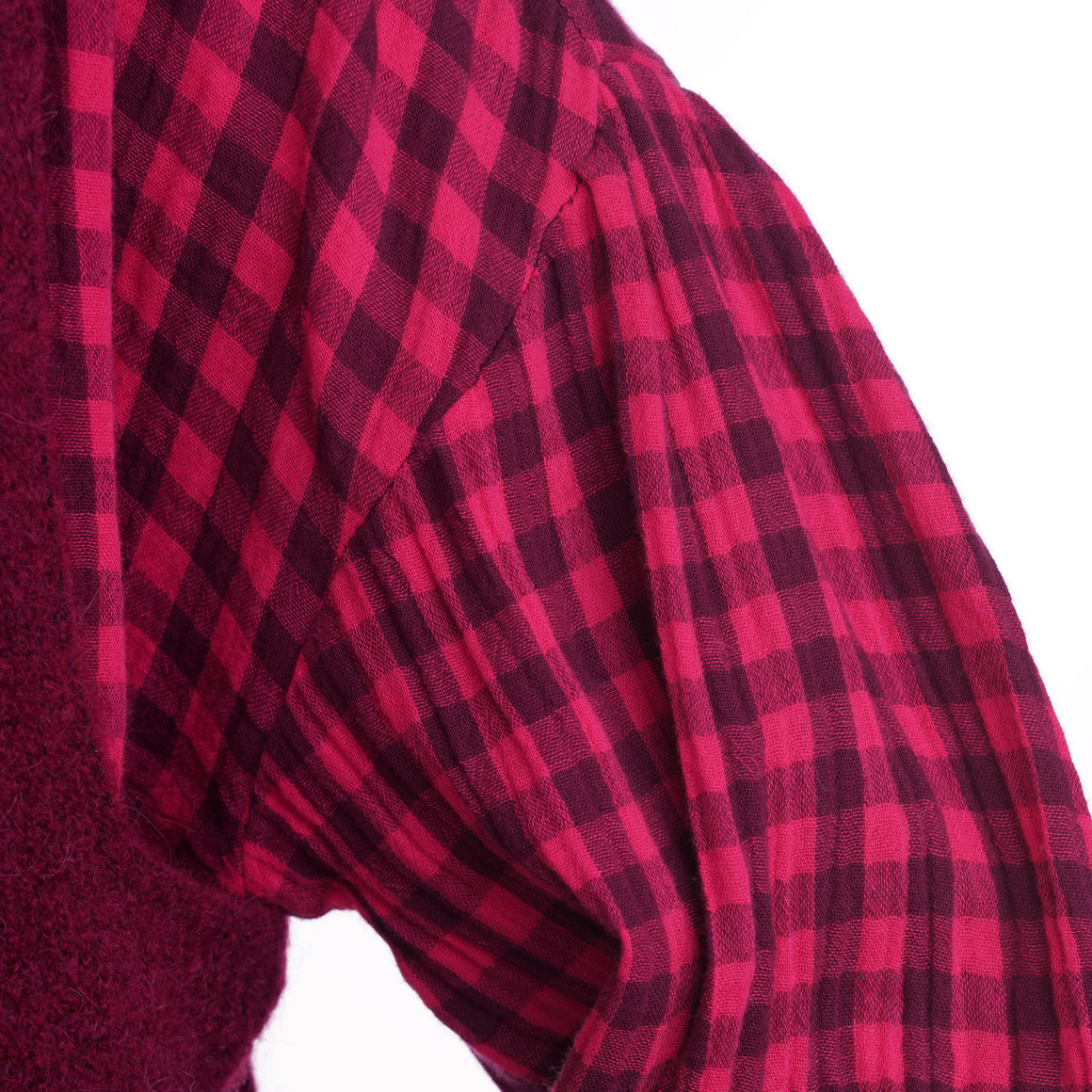 Mousseline blouse voor dames met ruitpatroon