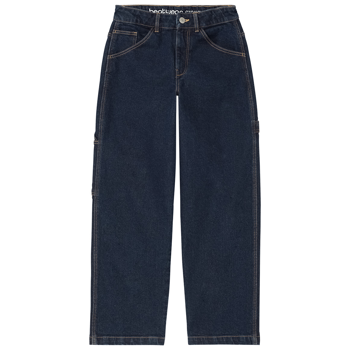 Rechte meisjesjeans in raw denim